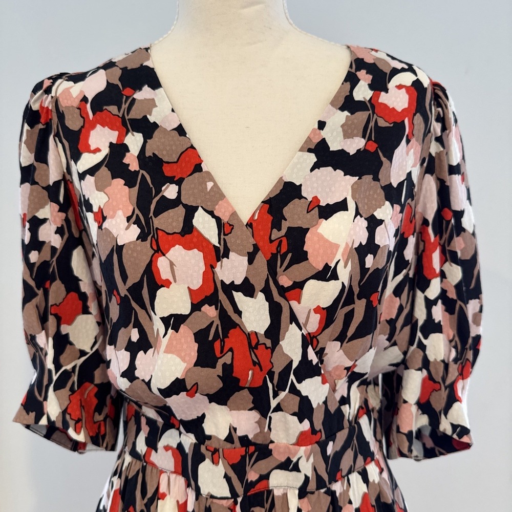 Ted Baker Skiala Floral Puff Sleeve Mini Dress M Feminine Coquette Old Money - Picture 2 of 9